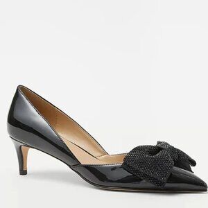 New Ann Taylor Crystal Bow D'Orsay Patent Pumps